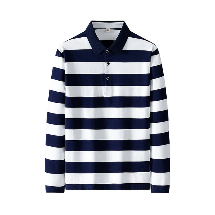 Spring Men Polo Shirt Cotton Long Sleeve Stripe Polo Shirt Men Autumn Embroidery Casual Fashion Polo Shirt Business T-shirts Men-HighTouch