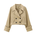 Koekop Women’s Short Solid‑Color Trench Coat-HighTouch
