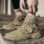 Men’s Camouflage Platform High-Top Boots-HighTouch