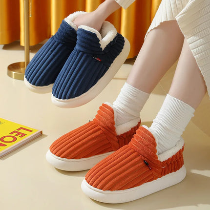 Unisex Plush Fur Slide Slippers – Warm Ankle Soft-Sole Indoor Fashion