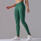 Women’s Seamless High-Waisted Cross-Over Scrunch-Butt Leggings – Lift & Shape-HighTouch
