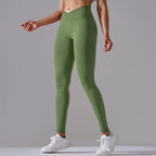 Women’s Seamless High-Waisted Cross-Over Scrunch-Butt Leggings – Lift & Shape-HighTouch