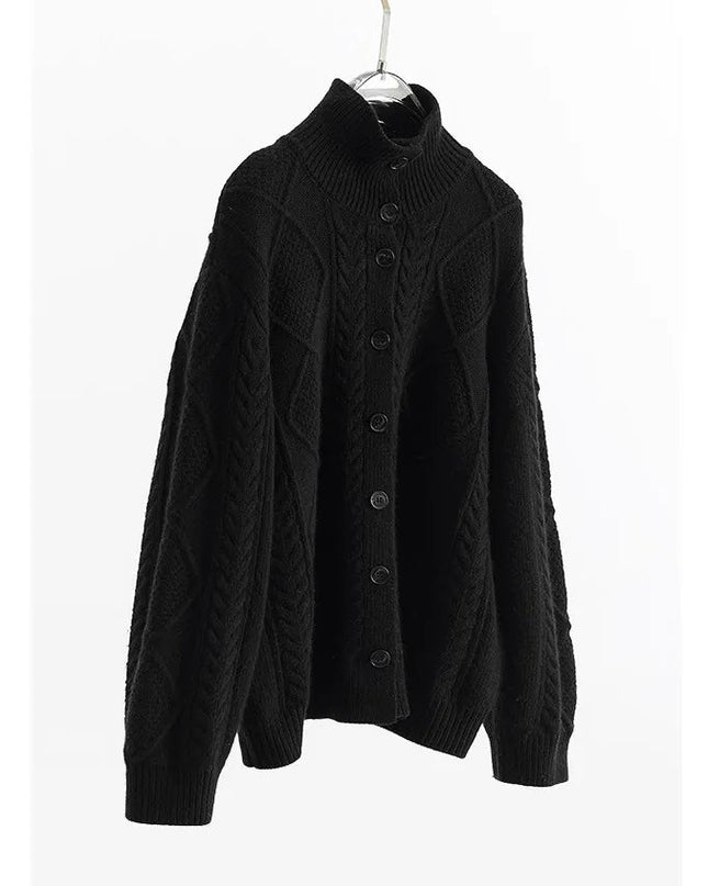 Cardigan lavorato a maglia a trecce da donna