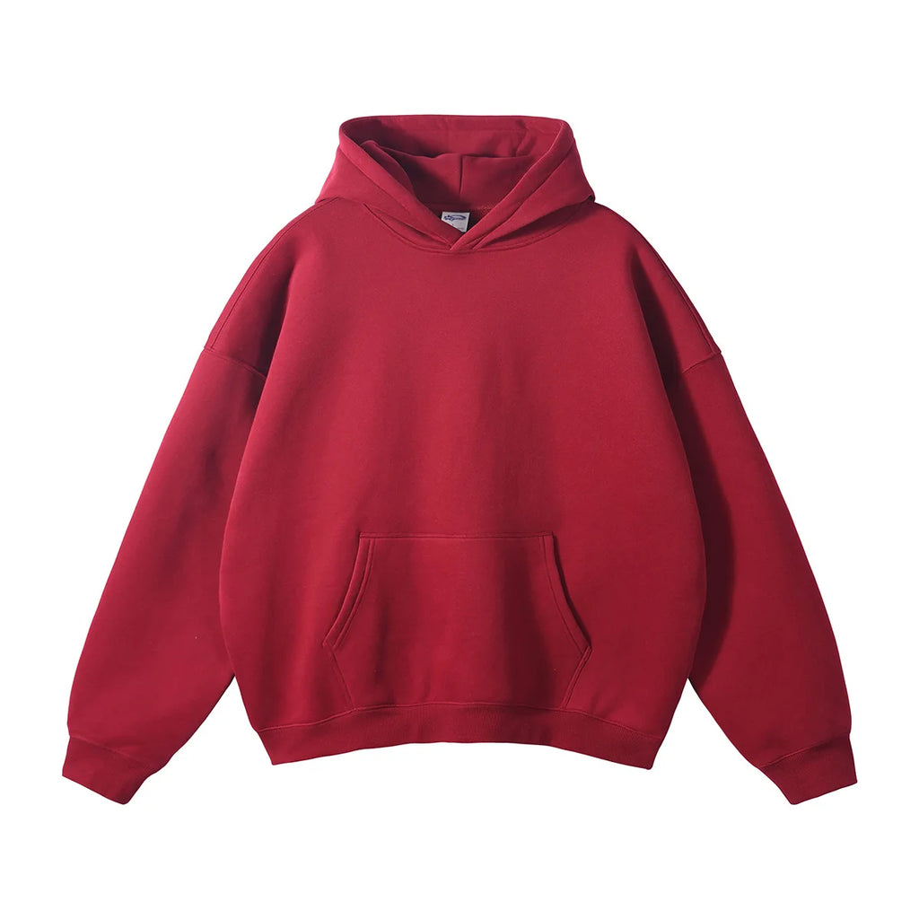 Unisex Fleece Hoodie Crew Neck Casual Pullover Sweatshirt-HighTouch