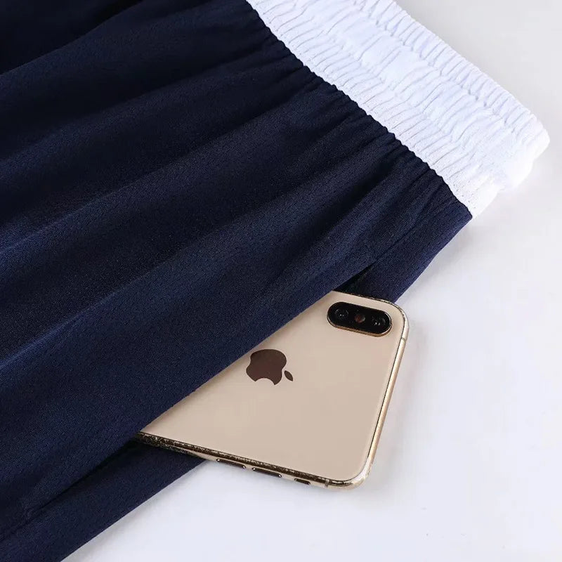 Men’s Quick-Dry Elastic Waist Basketball & Running Shorts with Pockets