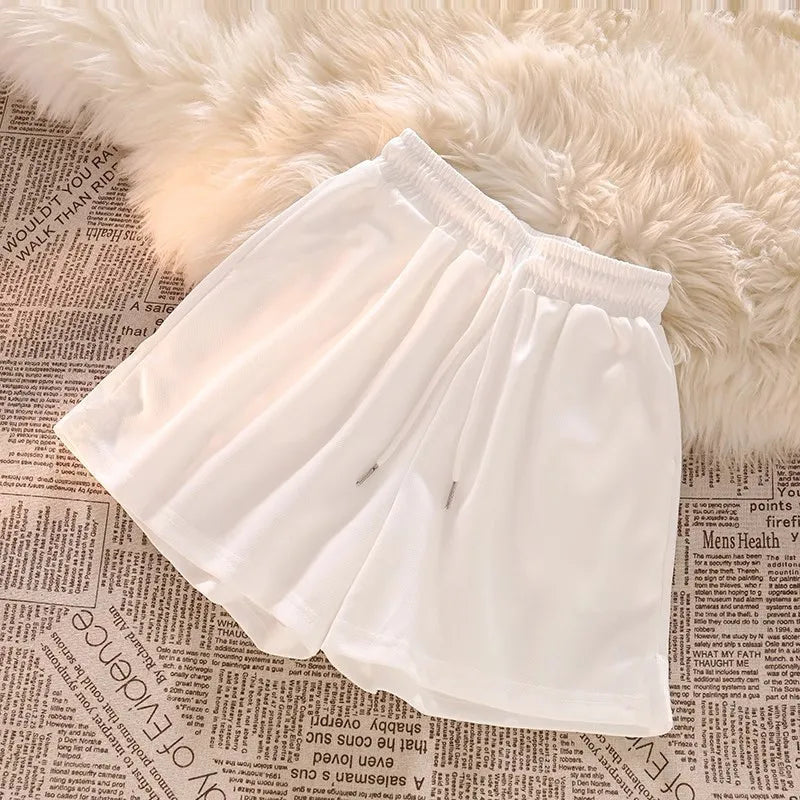 Korean-Style High-Waist Wide-Leg Shorts – Lightweight, Loose & Chic-HighTouch