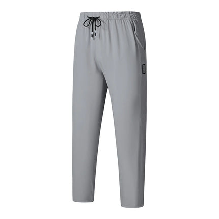 CHRLCK Men Running Pants Jogging Casual Summer Thin Sweatpants Quick Dry Ice Silk Straight Trousers Sports Gym Breathable Unisex