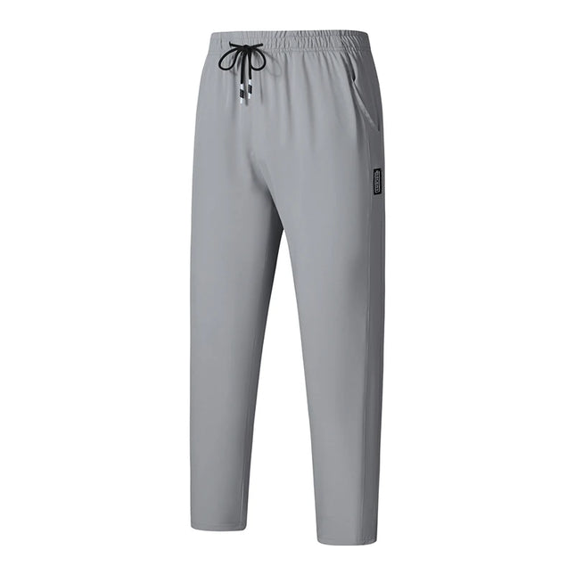 CHRLCK Men Running Pants Jogging Casual Summer Thin Sweatpants Quick Dry Ice Silk Straight Trousers Sports Gym Breathable Unisex