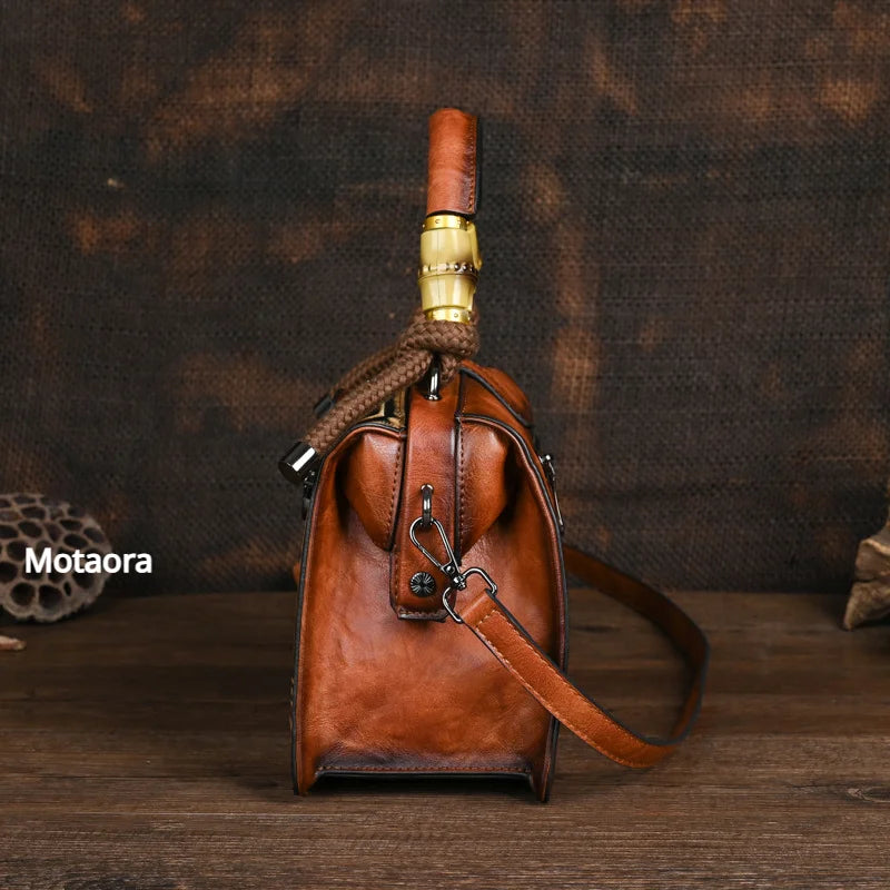 Vintage PU Wide-Strap Bucket Crossbody Bag – Large Capacity Shoulder Satchel for Women