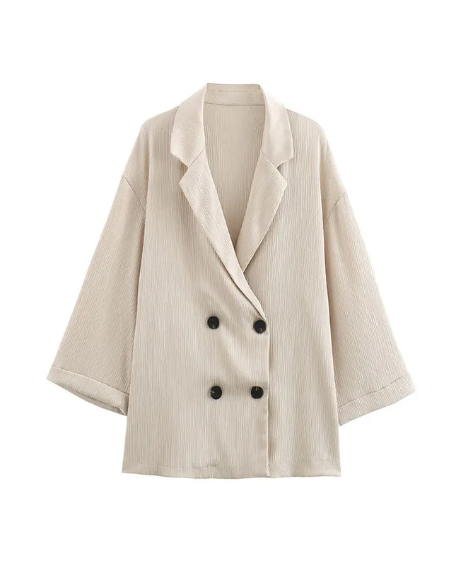 Women’s Double-Breasted Blazer & Wide-Leg Trousers Set