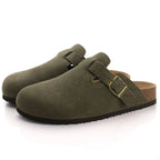 Women’s Cork Slippers with Arch Support – Comwarm Suede Non-Slip Clogs-HighTouch