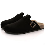 Women’s Cork Slippers with Arch Support – Comwarm Suede Non-Slip Clogs-HighTouch