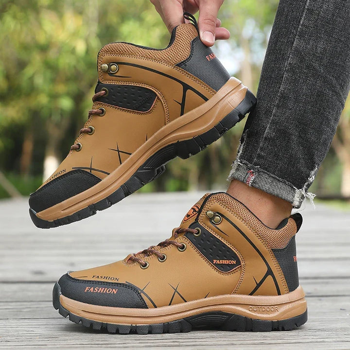 Men's Waterproof Orthopedic Hiking Boots - Arch Support Trail Shoes