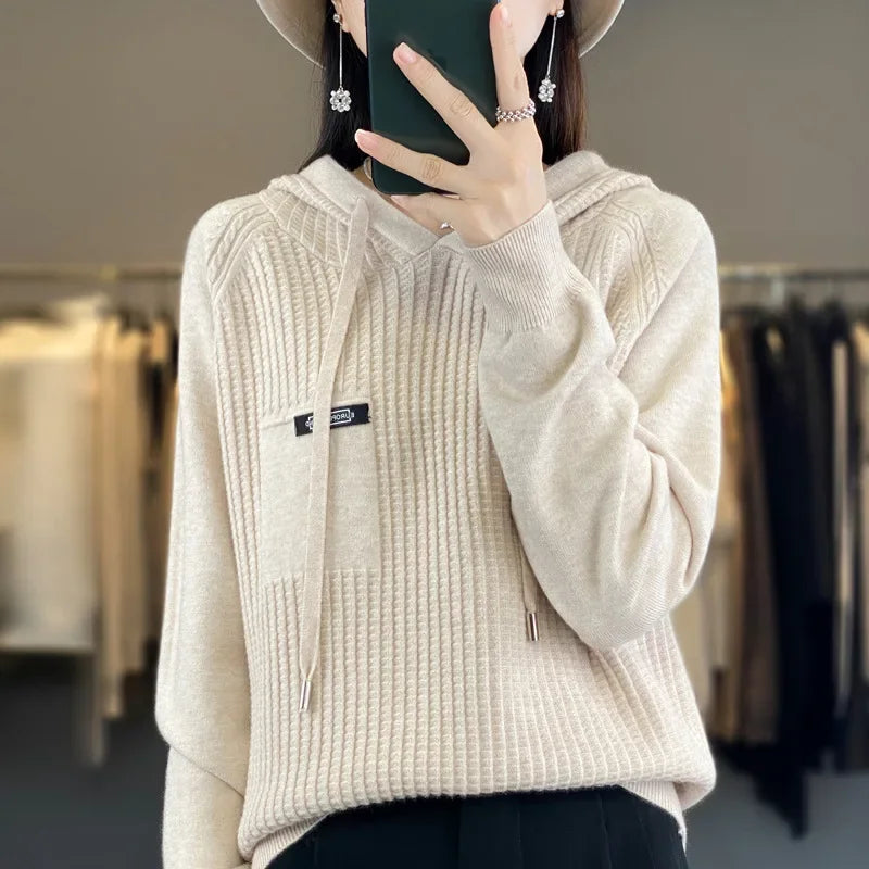 Women’s Short Knitted Hoodie