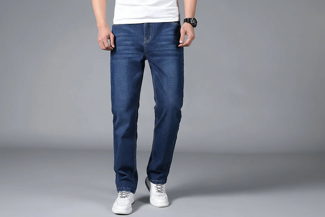 Tall Men’s Stretch Black Straight-Leg Jeans-HighTouch