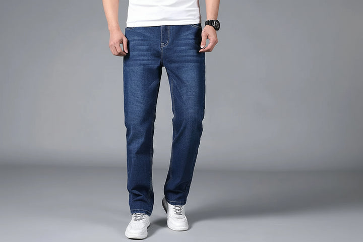 Tall Men’s Stretch Black Straight-Leg Jeans-HighTouch