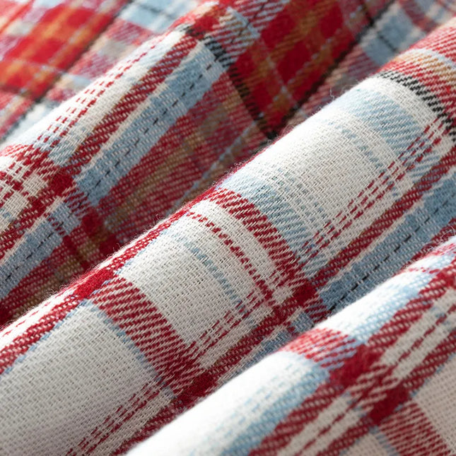 Oversized Flannel Check Shirt – Soft Cotton Long Sleeve Streetwear