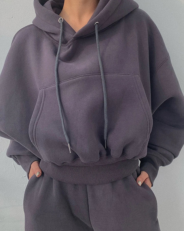 Women’s Fleece Tracksuit Set – Soft Hoodie & Jogger Pants for Cozy Style