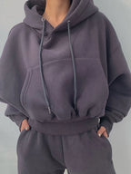 Women’s Fleece Tracksuit Set – Soft Hoodie & Jogger Pants for Cozy Style-HighTouch