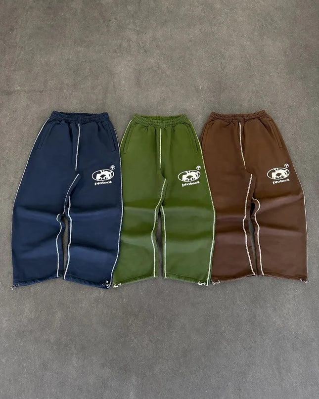 Streetwear Letter Embroidery Loose Sweatpants – Y2K Harajuku Wide-Leg Statement