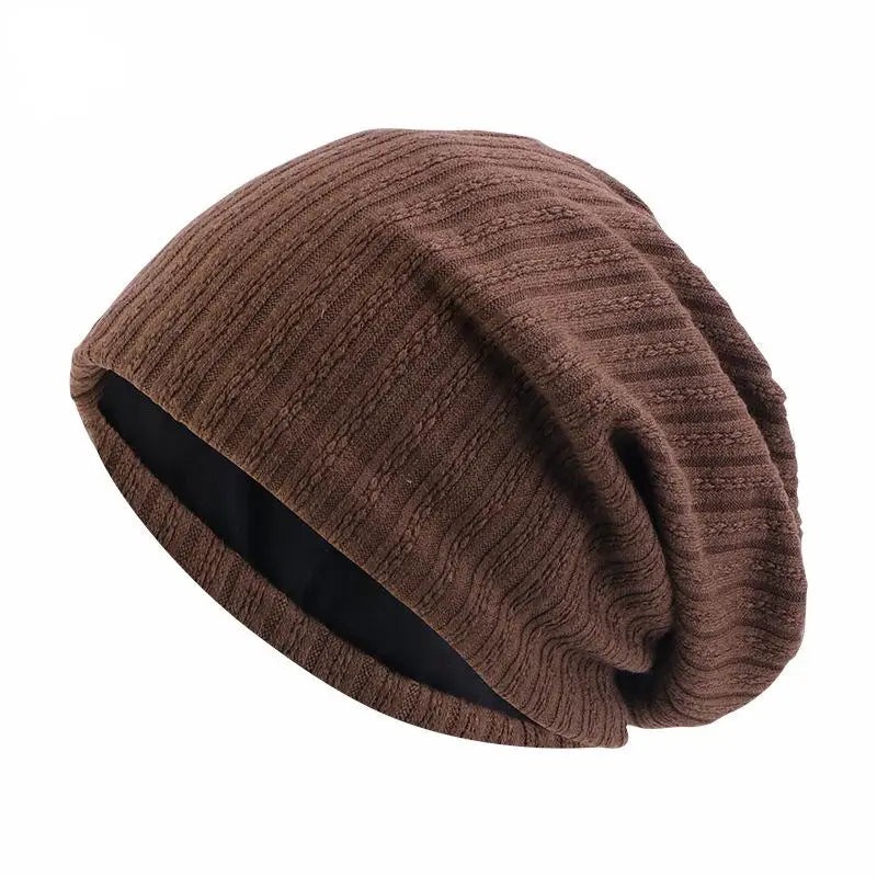 Double-Layer Wheat-Spike Knit Beanie-HighTouch