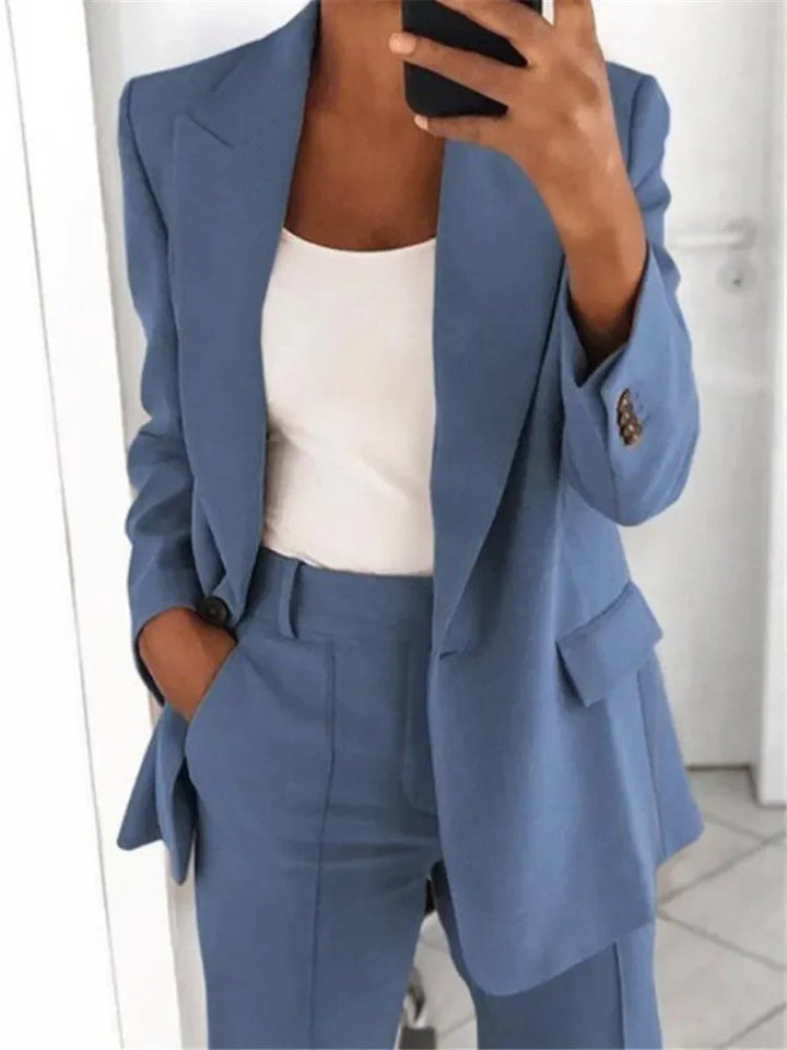 Plus-Size Women’s Casual Blazer S–5XL – Long Sleeve Solid Work Jacket-HighTouch