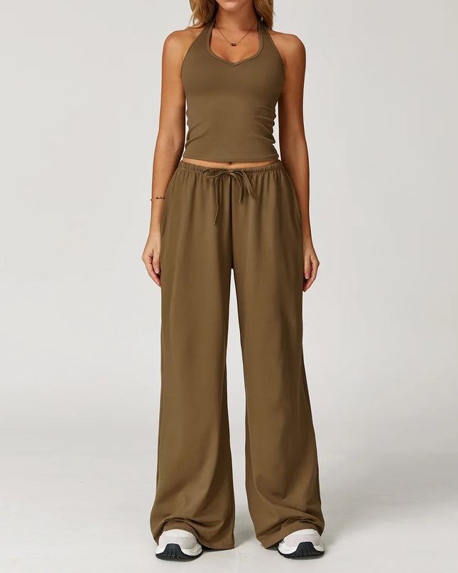 Women’s Hollow-Back Tank & High-Waist Drawstring Pants