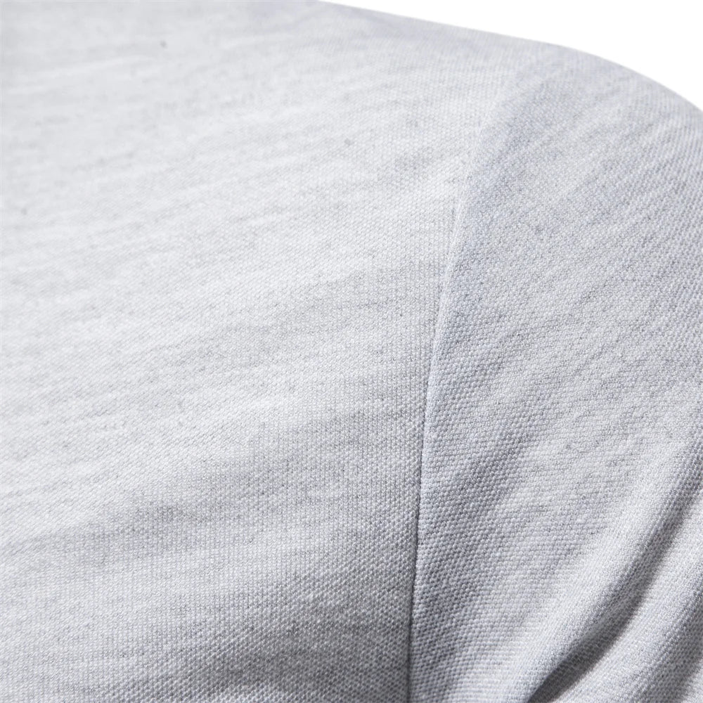 Men’s Deer-Embroidered Long Sleeve Polo-HighTouch