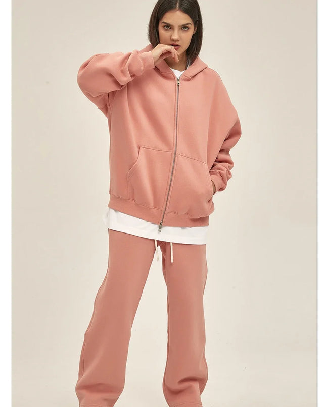 Women’s Luxe 2‑Piece Loose Fleece Hoodie & Jogger Set UK
