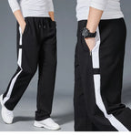 Loose Fit Men’s Straight-Leg Stripe Running Sweatpants-HighTouch
