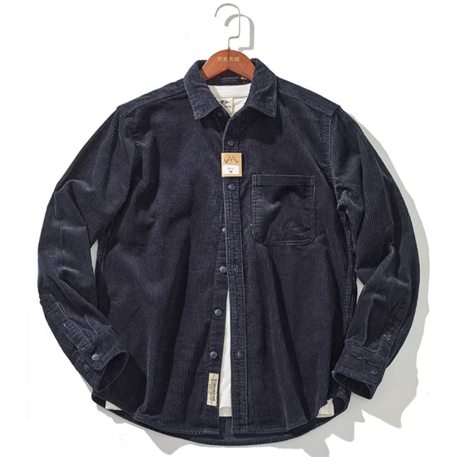Thick Corduroy Shirt Jacket Men – Slim Fit Autumn Winter Outerwear
