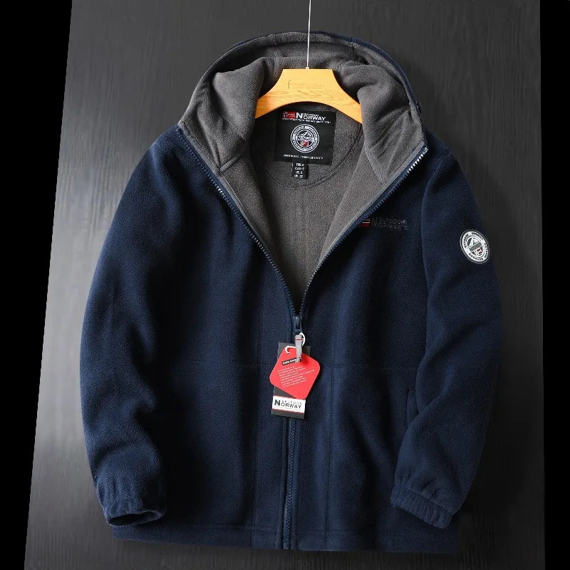 Thick Wool Hooded Jacket Men-HighTouch