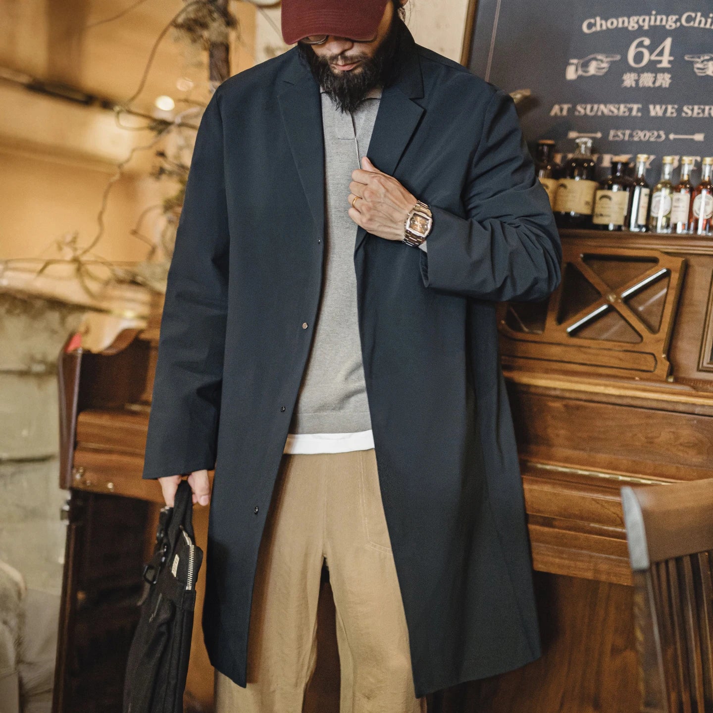 Maden Vintage Mid-Long Men’s Trench Coat