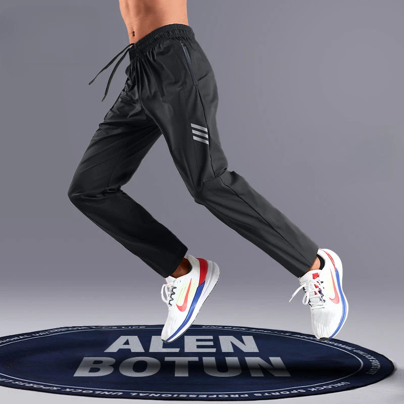 Lightweight Men’s Ice Silk Quick-Dry Straight-Leg Sweatpants-HighTouch