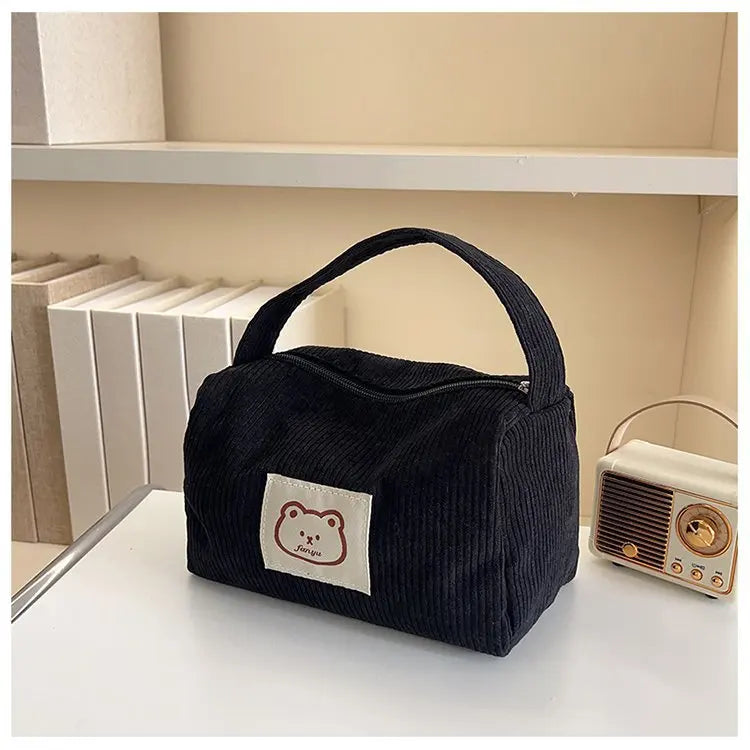 Large Capacity Makeup Bag for Women - Soft Plush Cosmetic Organizer