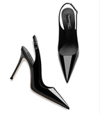 Metallic Strappy Stiletto Sandals – Glamour & Shine-HighTouch