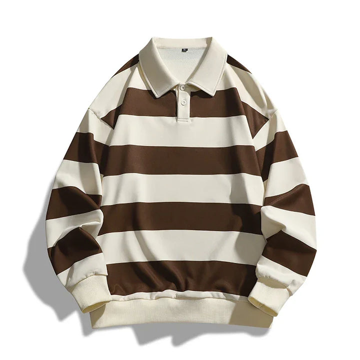 Men's Rugby Polo Shirt – Oversized Striped Fit