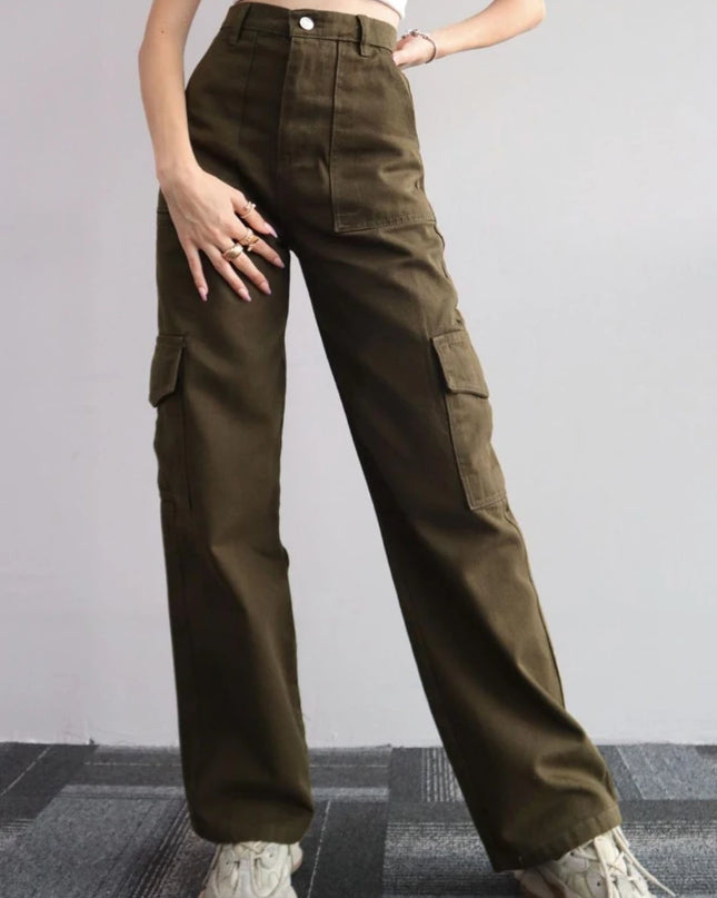 Vintage Y2K Beige Cargo Parachute Pants – Wide-Leg Techwear Joggers Unisex