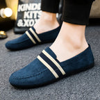 Men’s Black & Blue Slip-On Loafers-HighTouch