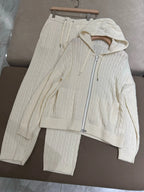 100% Wool Hooded Knit Set-HighTouch