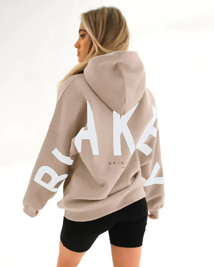 European American Fashion Printed Thick Loose Hoodie