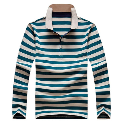 Spring Men Polo Shirt Cotton Long Sleeve Stripe Polo Shirt Men Autumn Embroidery Casual Fashion Polo Shirt Business T-shirts Men