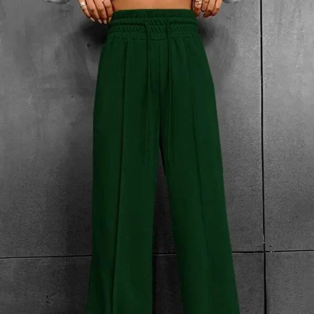 Women’s Wide-Leg Sports Track Pants – Loose Fit High-Waist Tube Trousers