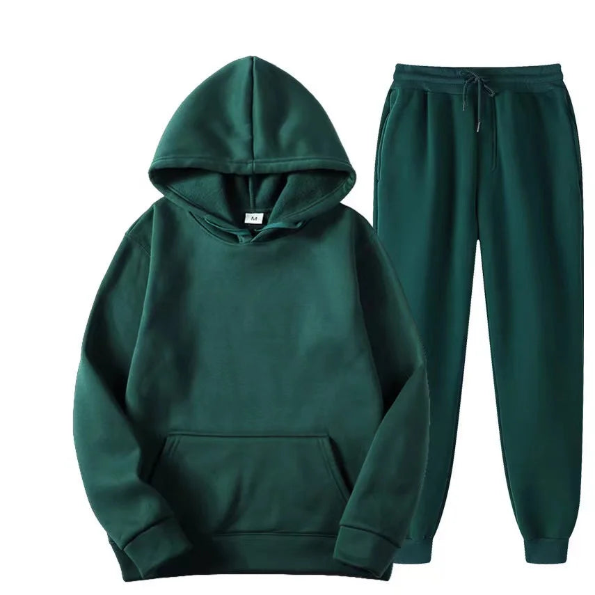 Womens Autumn/Winter Hoodie & Sweatpants Set – Casual Pullover Tracksuit