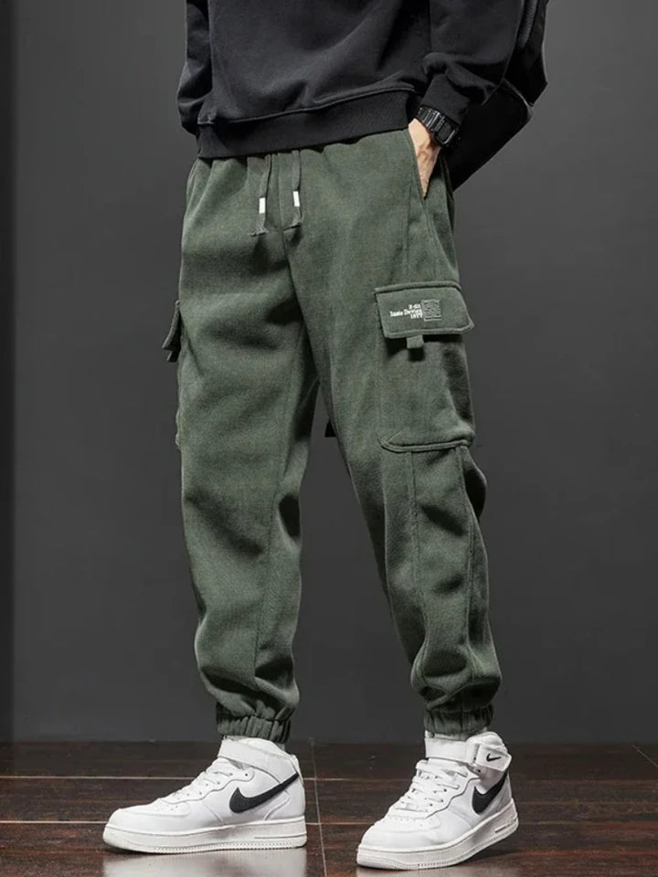 Men’s Elastic Waist Straight-Leg Casual Trousers-HighTouch