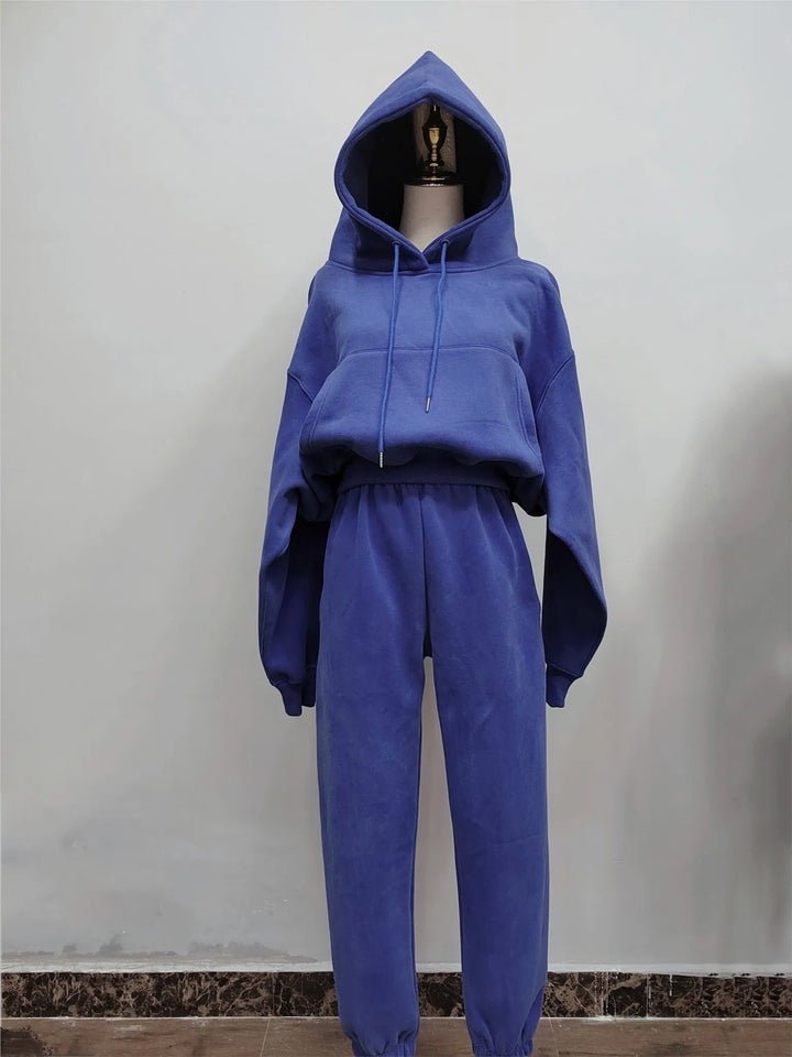 Women’s Fleece Tracksuit Set – Soft Hoodie & Jogger Pants for Cozy Style-HighTouch