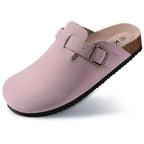Women’s Cork Slippers with Arch Support – Comwarm Suede Non-Slip Clogs-HighTouch
