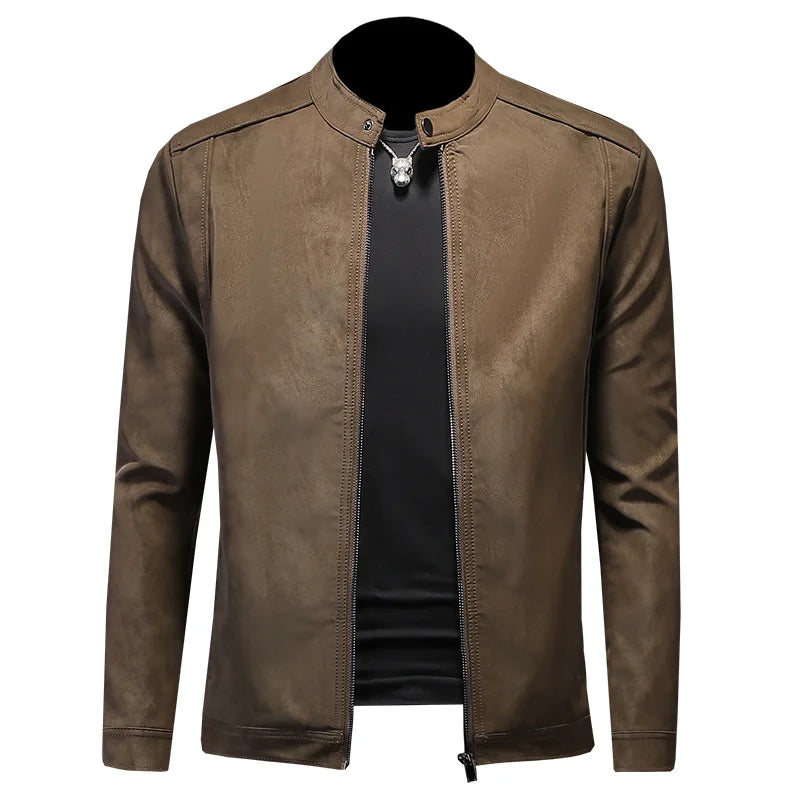 Genuine Leather Motorcycle Jacket For Men-HighTouch