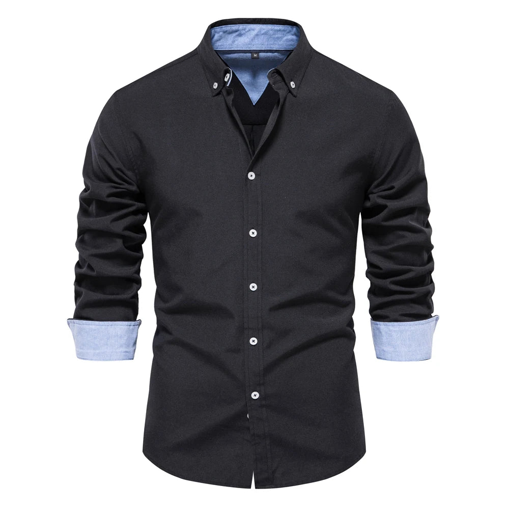 AIOPESON Men’s Cotton Oxford Shirt