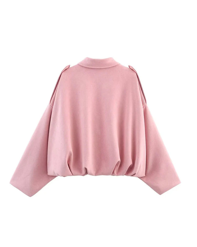 Oversized Suede Bomber Jacket